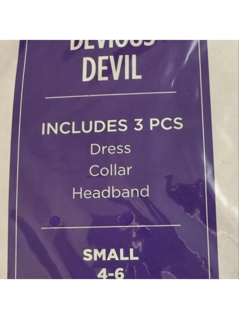 NIB Devious Devil Girls Costume Set Dress/Collar/Headband Red 4-6